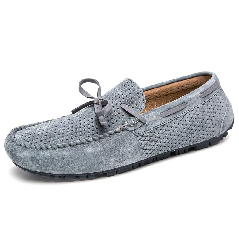 Mens Loafers Shoe Breathable Perforated Faux Leather Moccasins Driving Shoes Anti-Slip Slip Resistant Flexible Outdoor Slip-ons