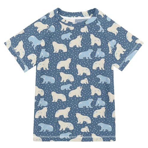 Kids Bathing Suits Boys Short Sleeve Swimsuit for Kids Girls 4T Blue Polar Bear