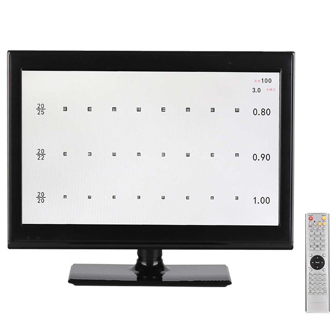 Tableau D'acuité Visuelle Numérique,Tableau Oculaire électronique LCD Haute Résolution pour Optométrie,Appareil Mesure Vision avec Distance Mesure Réglable (1 à 6 M),pour Examen La Vue,18.5in