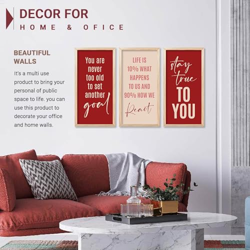 Image of kotart - Quotes Wall Decor Paintings | Quotes Wall Decor Poster With Frames | Wall Hanging Paintings For Office Living Room Bedroom | Motivational Quotes Poster With Frame Set of 3 (10x19 inch, F)
