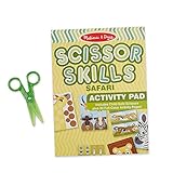 Melissa & Doug Safari Scissor Skills Activity Pad with Child-Safe Scissors – 20 Pages