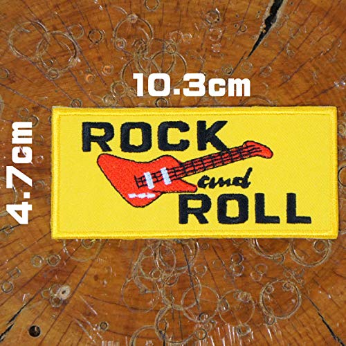 Amazon.co.jp: 音楽ワッペン【ROCK AND ROLL ロックンロール】アメカジ