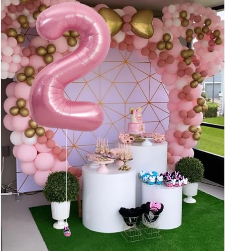 Image of TONIFUL 40 Inch Large Light Pink Number 20 Balloons Giant Digital 20 Helium Balloons, Pink Foil Mylar Big Number Balloons for 20th Birthday Party 20th niversary Supplies Decorations