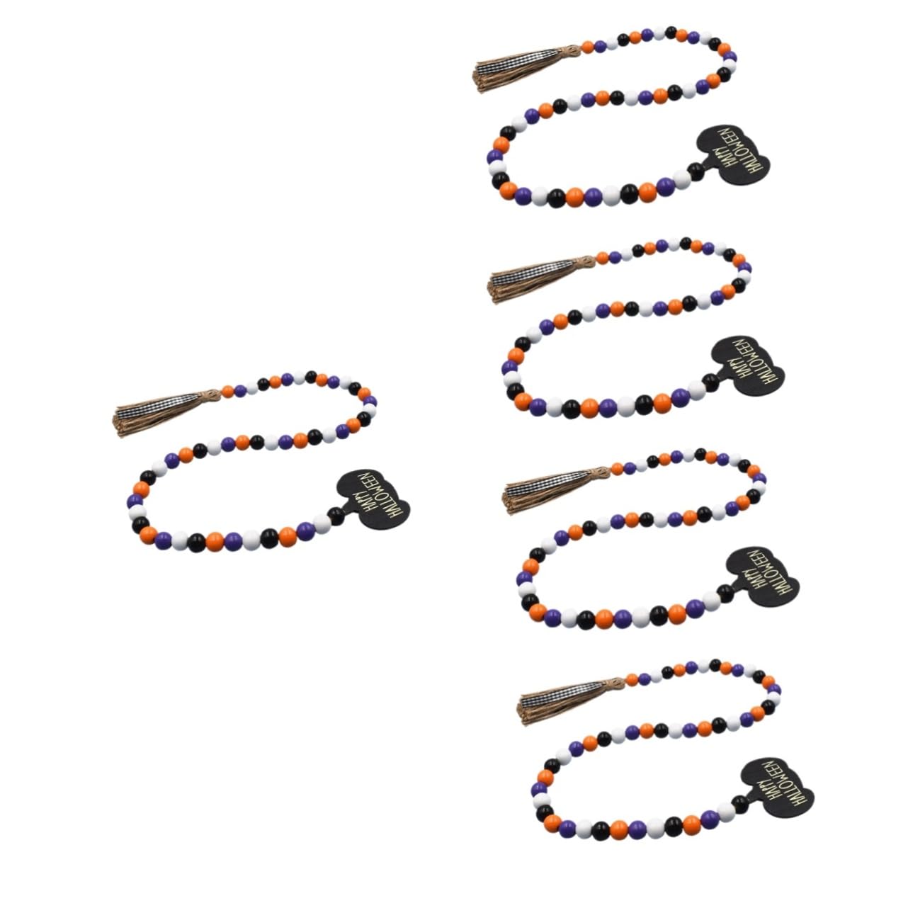 Guirlande de perles de bois 5 pièces décoration rustique