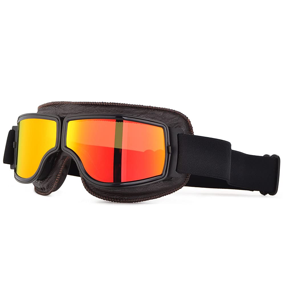 Vintage Vintage Vintage Pilote Scooter Extérieur Dirt Vélo Lunettes de soleil Lunettes de soleil Rétro Motocross Verres pour Harley Casque