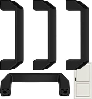XTDMJ 4 Pieces Shackle Handles Black, Nylon Handle Furniture Handles for Kitchen Cabinet 30 Series Aluminum Profile (Borehole Distance: 120mm)