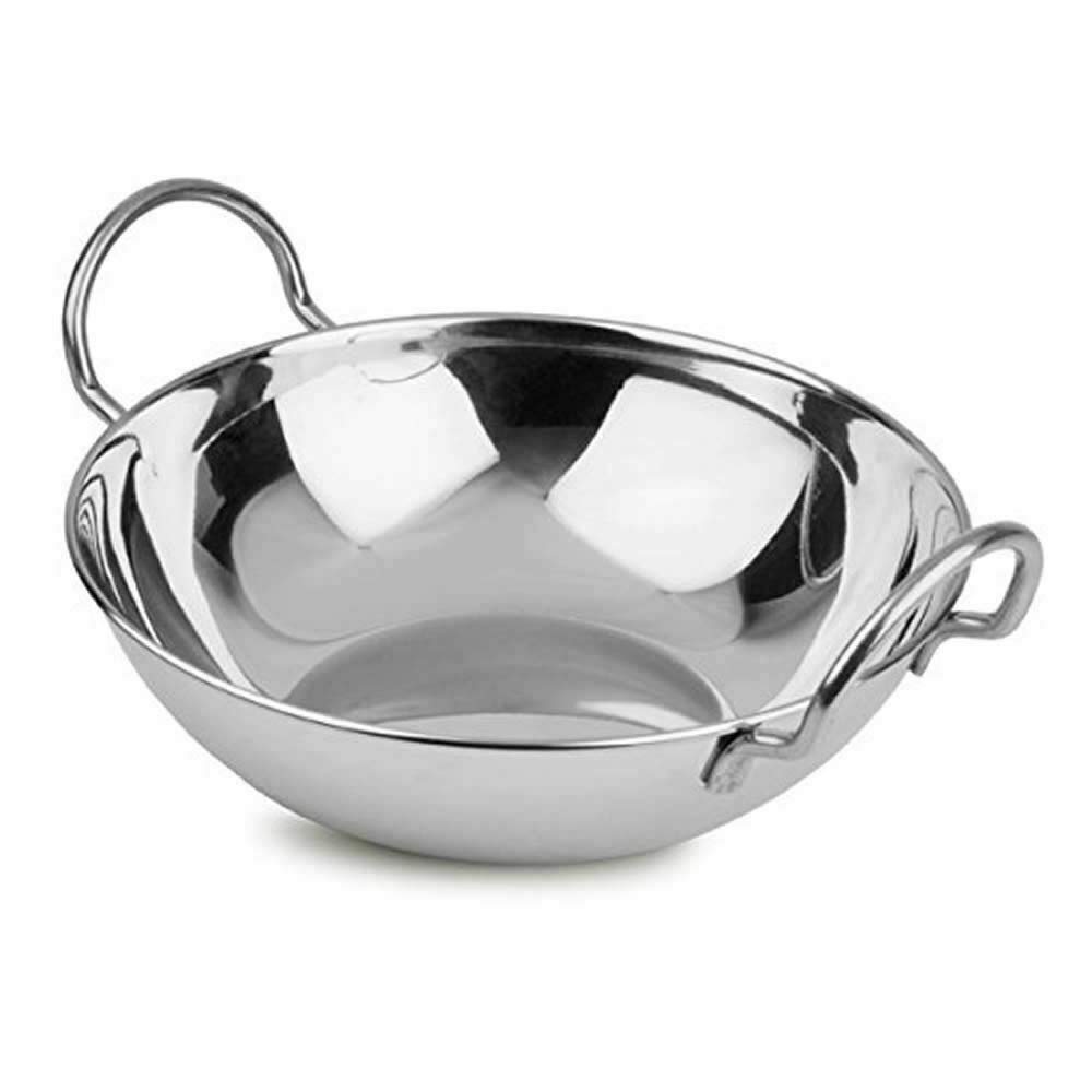 HoitoDeals Stainless Steel Indian Food Curry Balti Kadai Dish Serving Bowl Handles