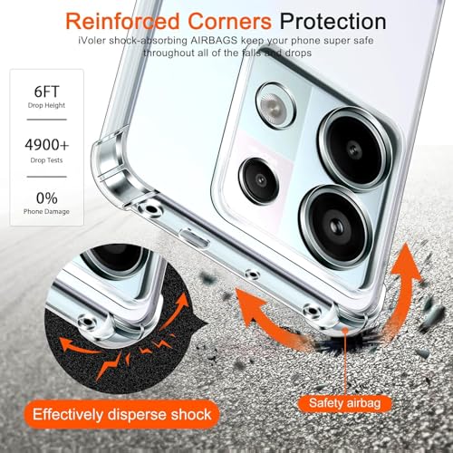Image of Lustree Redmi Note 13 Pro 5G Back Cover Transparent Case | Clear TPU Shockproof Case with Four Corner Protection & Raised Camera Guard | Slim Protective Cover for Redmi Note 13 Pro