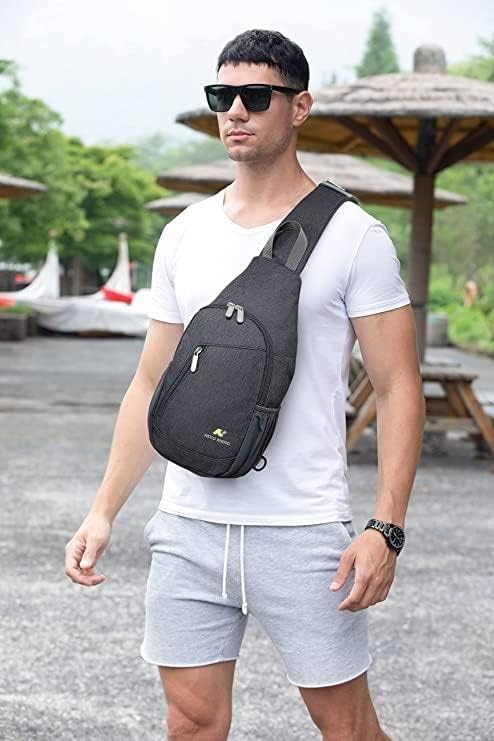 Miniatura 6 de N NEVO RHINO Mochila bandolera multiusos para viajes, senderismo, deportes, Gris (dark grey1), Mochilas Sling