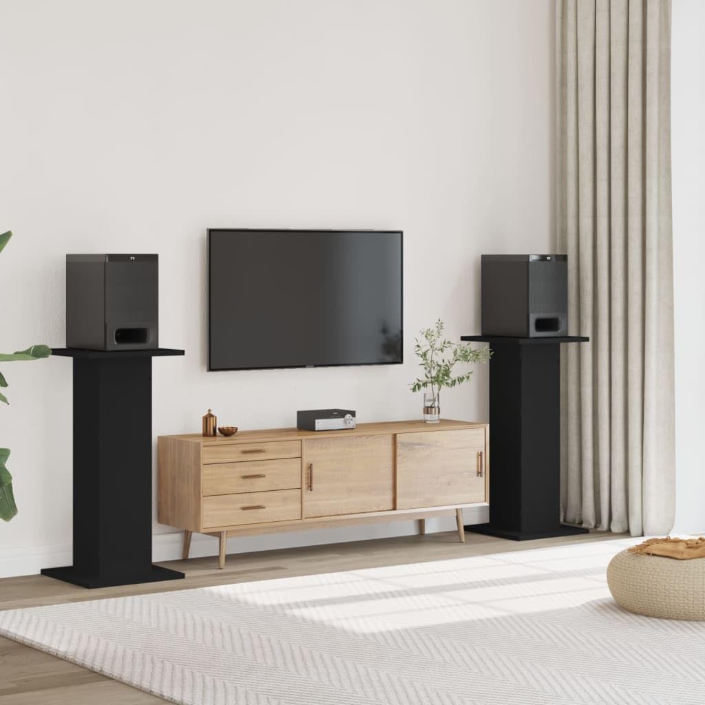 Supporti Altoparlanti 2 pz Neri 30x30x95cm in Legno Multistrato,Dispositivi elettronici,o,Accessori o,Accessori per Altoparlante,Supporti per Altoparlanti,18.1 kg -852673