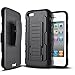Starshop Dual Layer Hybrid Locking Belt Swivel Clip Kickstand Case with Screen Protector for iPhone 4S - Black
