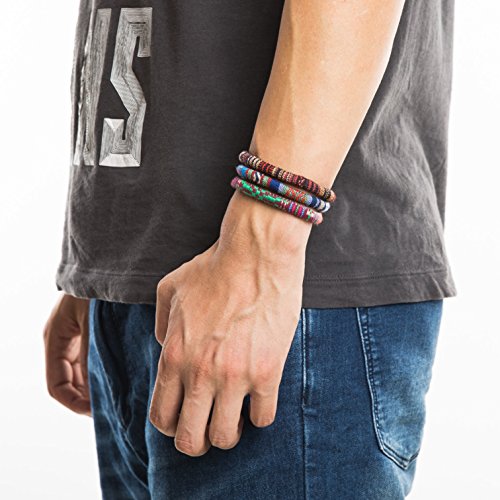 HZMAN Mix 6 Wrap Bracelets Men Women, Hemp Cords Ethnic Tribal Bracelets Wristbands (Mix 6 Wrap)4