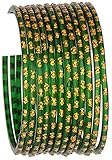 JD'Z COLLECTION Glass Bangles For Women, Indian Traditional Jewelry Glass Bangles Set for Ethnic Daily Wear, Bollywood Bridal Bangles for Indian Marriage (Set of 12-2.8) - Green