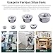 M3-0.5 Hex Flange Nuts, 304 Stainless Steel 18-8, A2-70 Grade, Bright Finish, Non-Serrated Flange Washer, DIN6923, 50-Pack