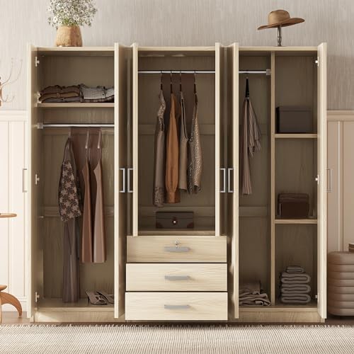 Merax 6 Doors Wardrobe Clothes...