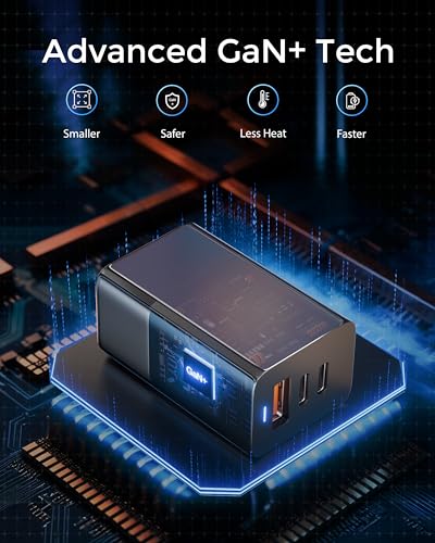 Image of FEDUS 100w gan Charger, 100w Fast Charger Gan Adapter 1 Type C & 1 USB Port Fast Charging Adapter Wall Charger for Samsung, iPhone, Tab /Pad MacBook, Dell, HP, ASUS, 100 W, Devices, 2 Yr Warranty