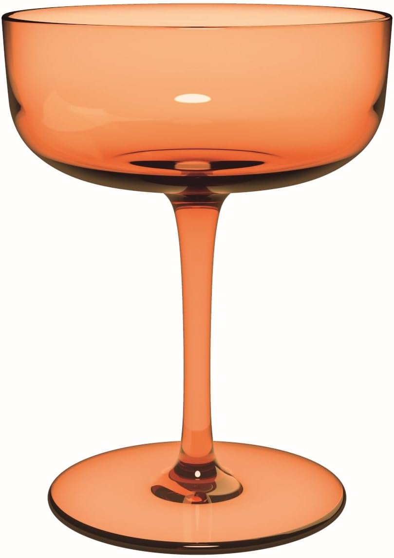 Villeroy & Boch - Like Apricot Champagne Coupe/Dessert Bowl Set of 2, Colored Glass Orange, Capacity 100 ml