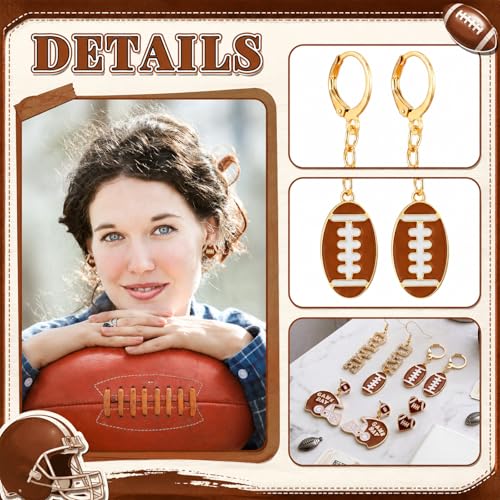 Image of Liliaafar 4 Pairs Game Day Football Earrings for Women