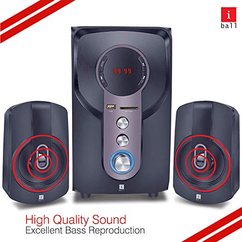 Image of iBall Hi-Basss 18 Watt 2.1 Channel Wired Satellite Speaker (Black)