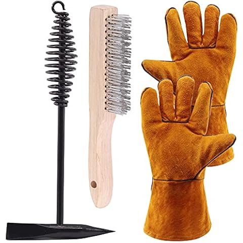 Glarks 4Pcs Welding Chipping Hammer with Wire Brush and Gloves Cover