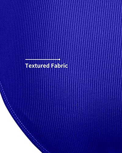 Tempt Me Women Royal Blue One Shoulder High Waisted Bikini Ribbed Two Piece Swimsuits High Cut Bathing Suit With Bottom S #TOP5