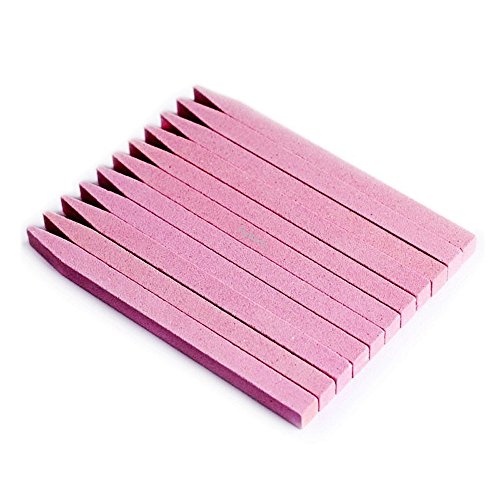 FlyItem® 10Pcs/Set Pink Stone Nail File Buffer Sanding Block V-Shaped Nail Grinding Blocks Grind Sand Nail Art Pedicure Manicure Beauty Makeup Cosmetic Tool
