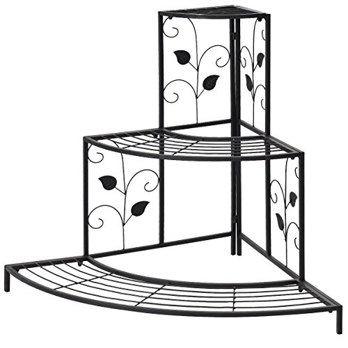 Giantex 3 Tiers Corner Shelf Metal Plant Buy Online In United Arab Emirates At Desertcart