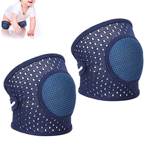 Pilipane Baby Crawling Pads Soft Cotton Elastic Unisex Prevent Slip Infant Knee Protection Cover (Navy Blue)2