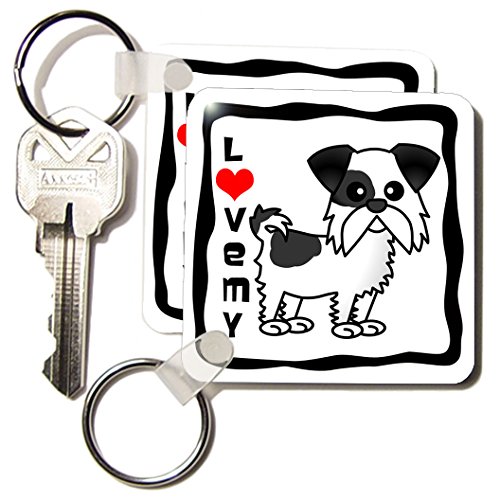 Porte-clés Shih Tzu noir et blanc pour retrouver vos clés de maison