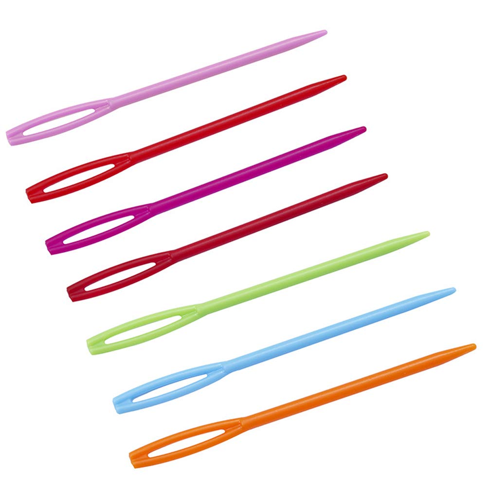 Froiny Pack of 40 Multicolour Childrens Plastic 7cm Needles. for Sewing, Binca and Tapestry