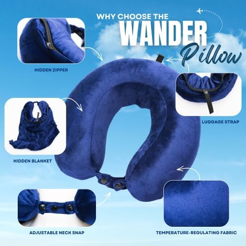Almohada Viaje Espuma Memoria 2 Piezas Azul Marino miniatura 6