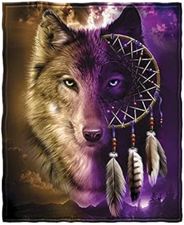 YISUMEI Wolf Dreamcatcher Fleece Throw Blanket (150x200 cm)