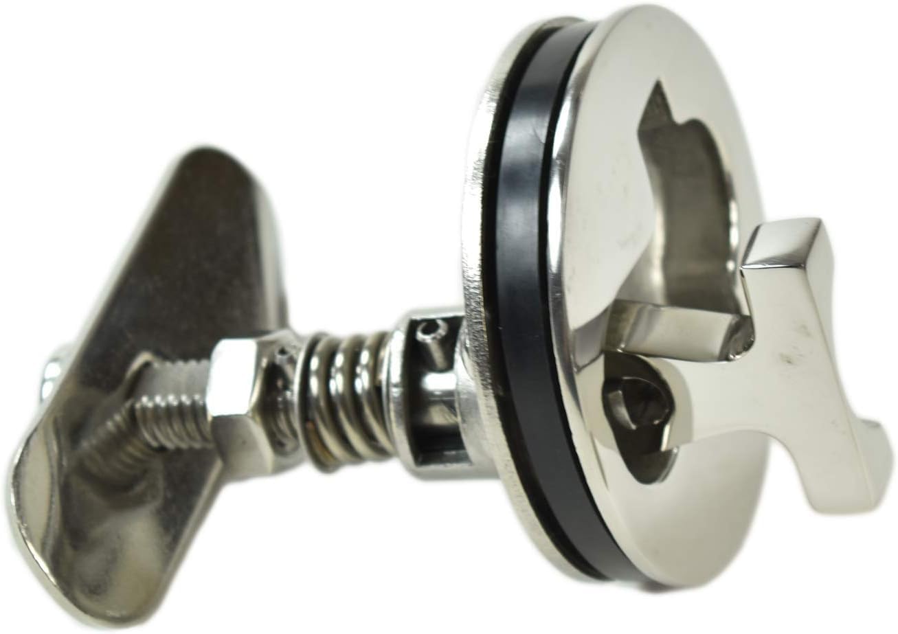 MARINE CITY Flush Cam Latch T-Handle – 316 Stainless Steel, Rust-Resistant, Water-Tight Seal, Fits Hole, for Boat Hatch, Locker, RV (3.68 Inches)