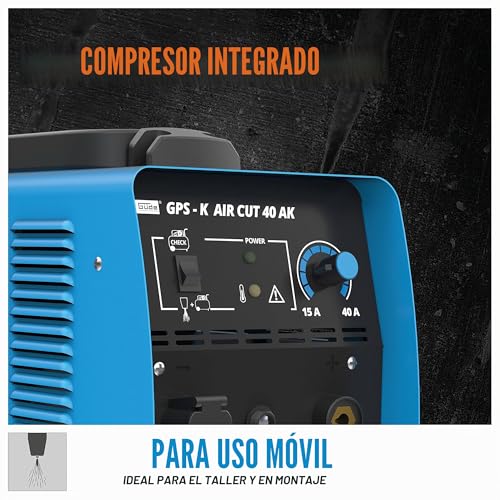 Cortador de plasma con compresor integrado Güde GPS-K de 2,5 m antorcha 6