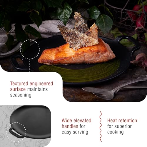Image of Victoria 10-Inch Cast Iron Comal Pizza Pan with 2 Side Handles, Preseasoned with Flaxseed Oil, Made in Colombia, Black