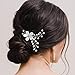 Produktbild Vakkery Hochzeit Blume Haarnadeln Silber Haarspangen Perle Kristall Kopfschmuck Braut Haarschmuck für Frauen Mädchen Braut Brautjungfern