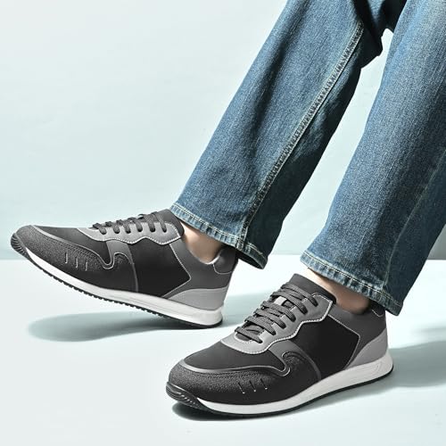 Image of Cruiser Men's Color Block Low-Top Sneakers | Cushioned Insole Comfortable Shoes | Durable TPR Sole with Trendy & Stylish Sneakers | Lace-Up Design with Gum Rubber Sole & Heel Pull-Tab (2654)