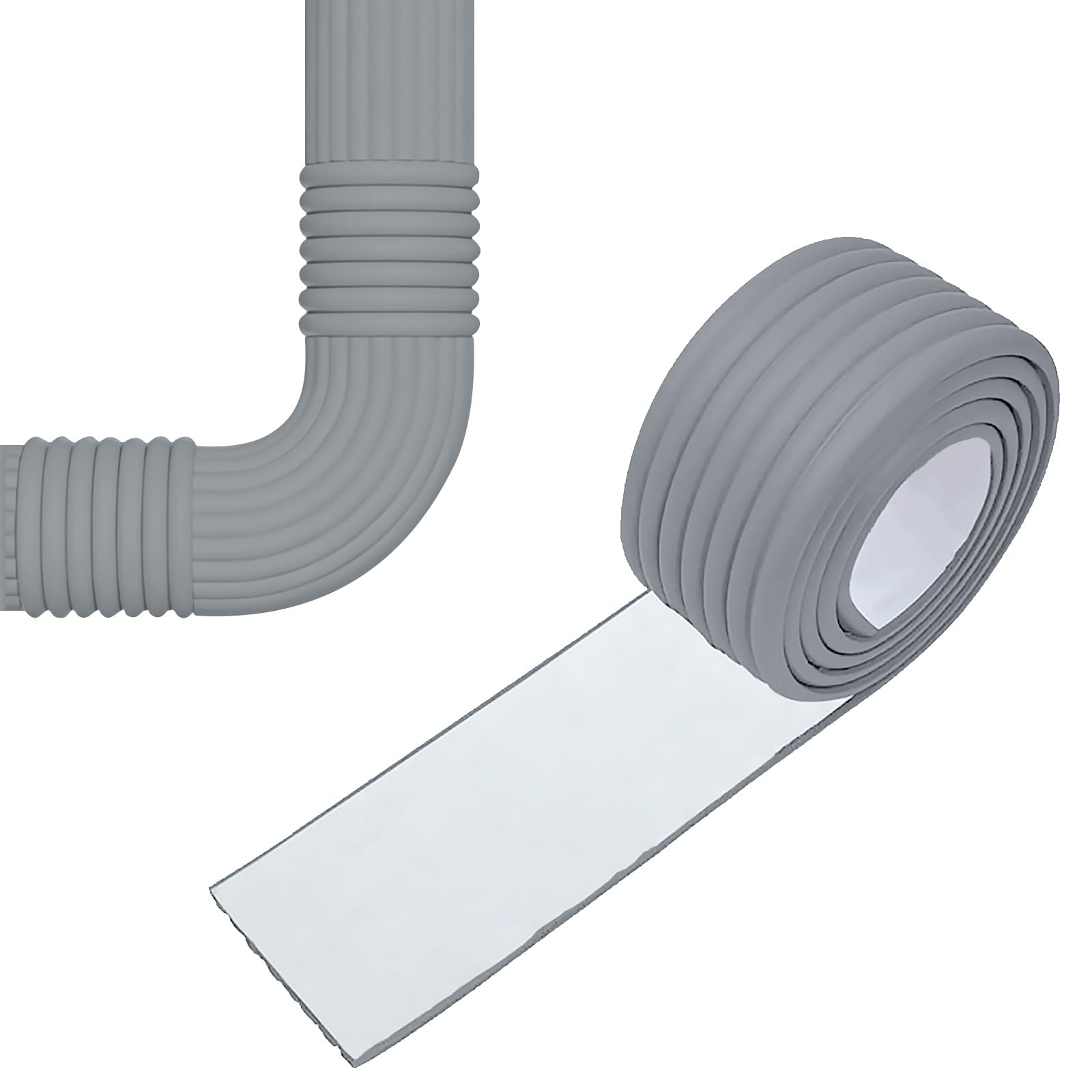 8CM X 2M Rohrisolierung Außenbereich, Selbstklebend Rohrumwicklung Rohrisolierungsfolie Isolierband, Heizungsrohr Isolierung Zum Wickeln, Für Säulen, Rohre Und Vieles Mehr(Grey,2pcs)