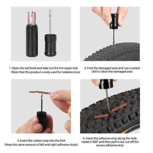 Blusea Cordas de Reparo de Pneu de Bicicleta Kit de Ferramentas de Reparo de Pneus de Carro Reparado