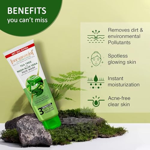 Image of Aryanveda Tea Tree Face Wash With Neem & Aloe Vera Extracts, 120 Gm (Pack Of 2) (Tea Tree Face Wash + Whitofair Face Wash)