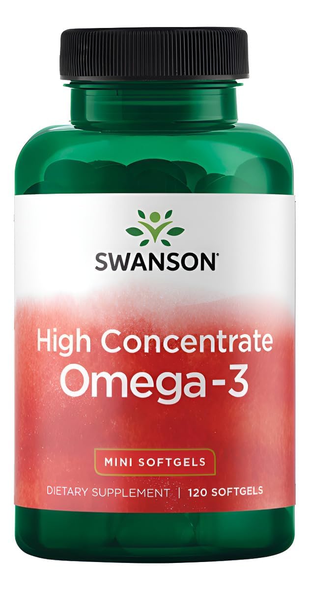 Swanson High Concentrate Omega-3 Fish Oil, 680 mg, 120 Softgels 120 Count (Pack of 1)