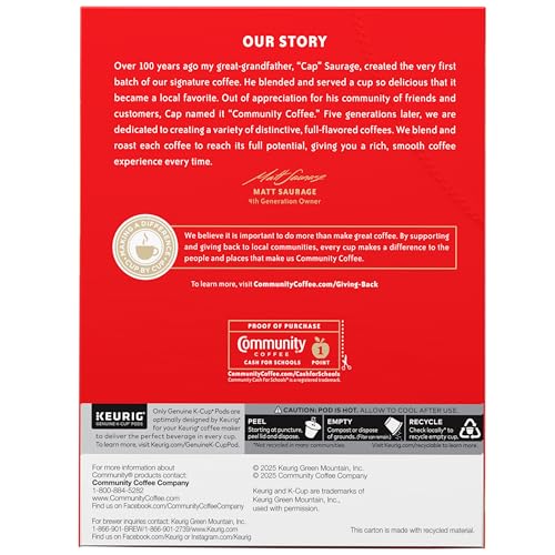 Image of Community Coffee Southern Pecan Praline Flavored 96 Count Keurig K-Cup Coffee Pods, Medium Roast, 24 Count (Pack of 4)