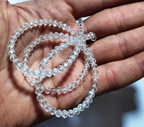 Image of GoSetGet! 4mm Rondelle / Tire (4000 Pcs) 10 COLOR ASSORTED (400 Pcs x 10 colors) Crystal Macrame Plastic Beads for Arts, Crafts & Decoratives-High Sparkle cutting Crystal Beads for Macrame, Jhula, Torana, Jhumar (4mmAssorted)