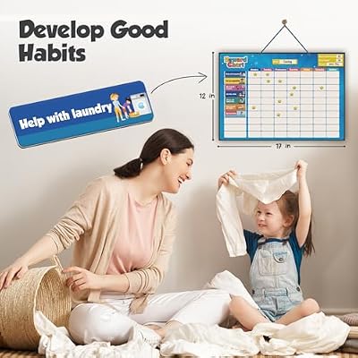 Programma Visivo Per Bambini - Agenda Settimanale Con Carte, 109x35 Cm, Per Routine, Scuola, Casa, 137 Carte Incluse