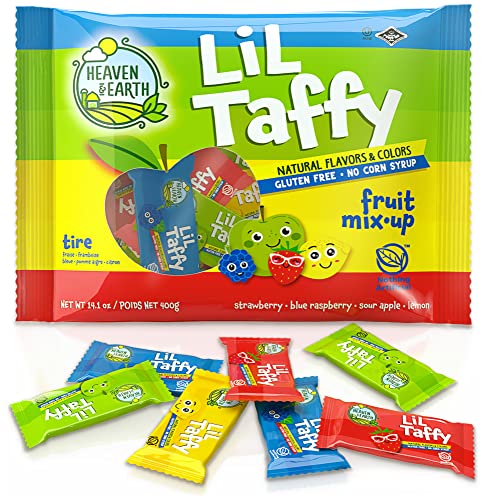 Heaven & Earth Lil Taffy Fruit Mix (Approx. 40 Count) | Dye Free Candy | Natural Colors & Flavors | No High Fructose Corn Syrup | Gluten Free |Dye Free |...