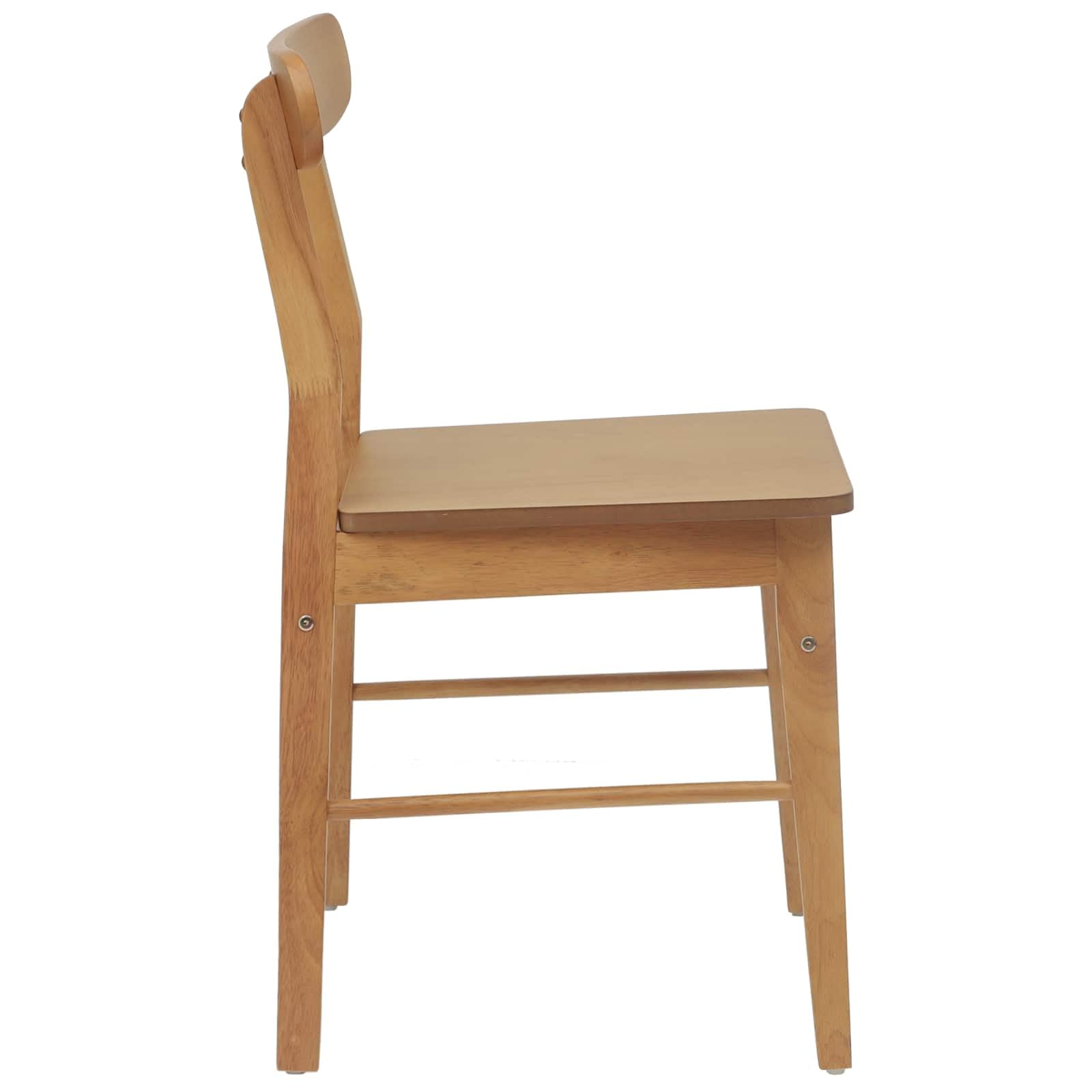 Lot de 2 chaises de salle à manger en bois d'hévéa massif naturel, durables, robustes, adaptées pour cuisine, salle à manger, salon, bureau - Élégantes et confortables