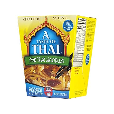 A Taste of Thai Pad Thai Noodles - 5.75oz Pack of 6 Heat & Eat Instant Noodles Flavored with Classic Thai Sauce | Gluten-Free | Ideal Vegan Meal | Perfect Side for Chicken Fish & Meat Entrees Cover