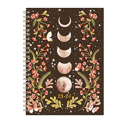 2023-2024 Planner - Academic Planner 2023-2024 With Tabs, 6.3" X 8.4", July 2023 - June 2024, Weekly And Monthly Planner 2023-2024 With Back Pocket + Thick Paper + Twin-Wire Binding - Moon #TOP3