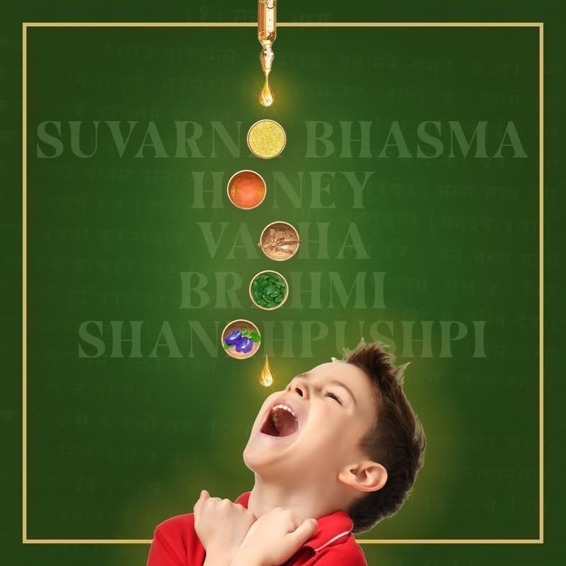 NG Swarnaprashan for Kids - Natural Formulated with Pure 24CT Gold | Healthy Growth | Golden Nectar | Improves Strength & Immunity Booster for Kids (0-16 Years) - 30ml