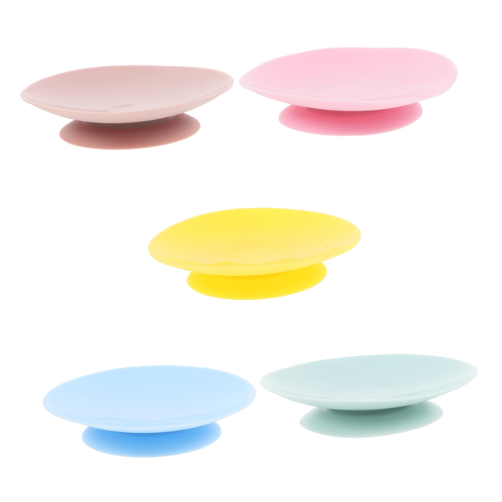 FRCOLOR 5pcs Portable Suction Cups Double Side Silicone Sucker Pads Tableware Fixing Pads Dish Suction Cup Plate Pads for Tableware Use